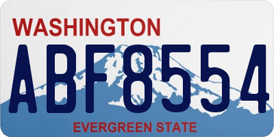 WA license plate ABF8554