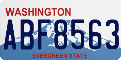 WA license plate ABF8563