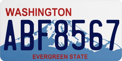 WA license plate ABF8567