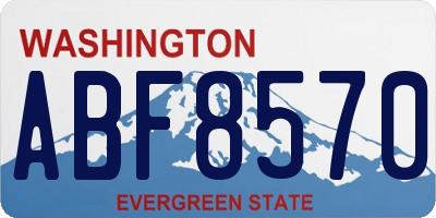 WA license plate ABF8570
