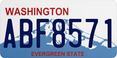 WA license plate ABF8571