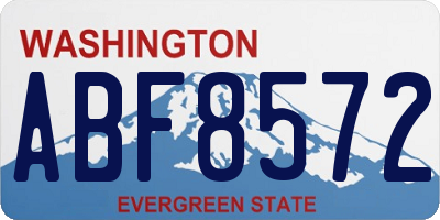 WA license plate ABF8572