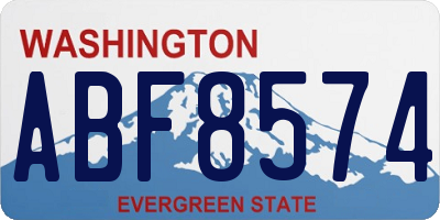 WA license plate ABF8574