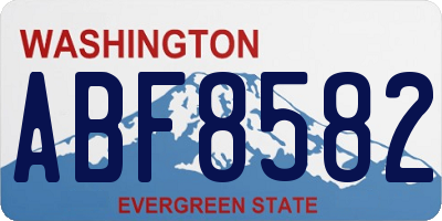WA license plate ABF8582