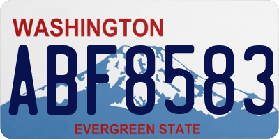 WA license plate ABF8583