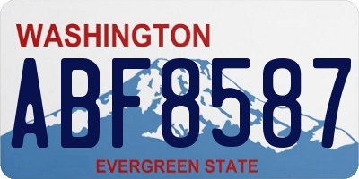 WA license plate ABF8587