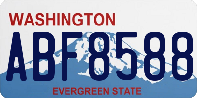 WA license plate ABF8588