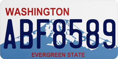 WA license plate ABF8589