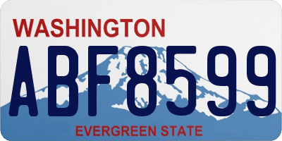 WA license plate ABF8599