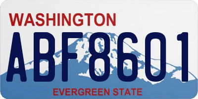 WA license plate ABF8601