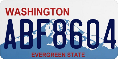 WA license plate ABF8604