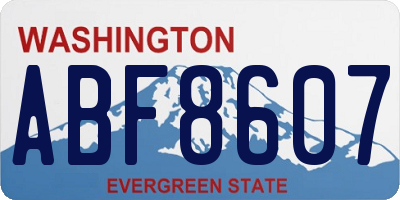 WA license plate ABF8607