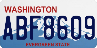 WA license plate ABF8609
