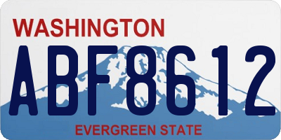WA license plate ABF8612