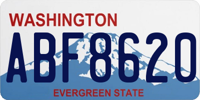 WA license plate ABF8620