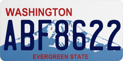 WA license plate ABF8622