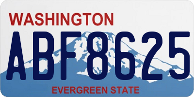 WA license plate ABF8625
