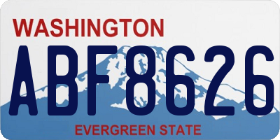 WA license plate ABF8626