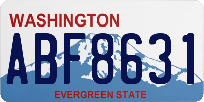 WA license plate ABF8631