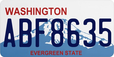 WA license plate ABF8635