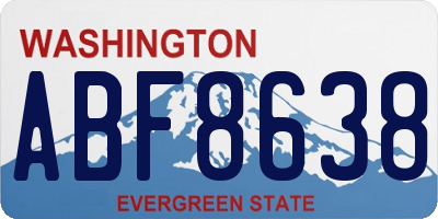 WA license plate ABF8638