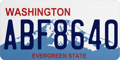 WA license plate ABF8640