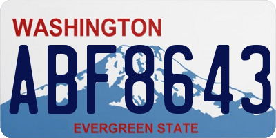 WA license plate ABF8643