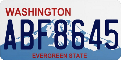 WA license plate ABF8645