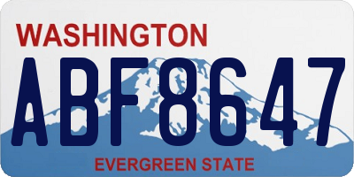 WA license plate ABF8647