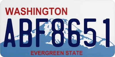 WA license plate ABF8651