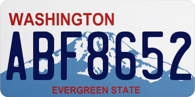 WA license plate ABF8652