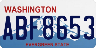 WA license plate ABF8653