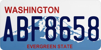WA license plate ABF8658