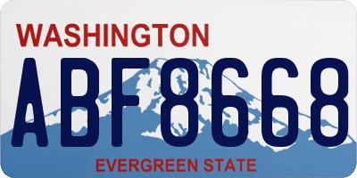 WA license plate ABF8668