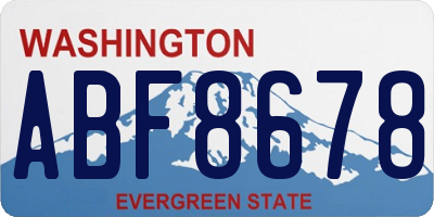 WA license plate ABF8678