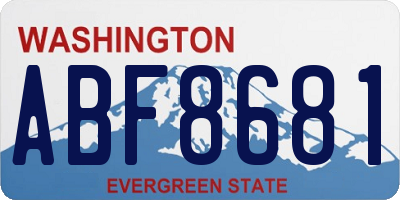 WA license plate ABF8681