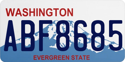 WA license plate ABF8685