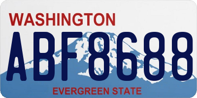 WA license plate ABF8688