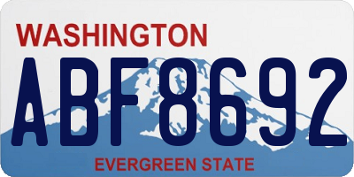 WA license plate ABF8692