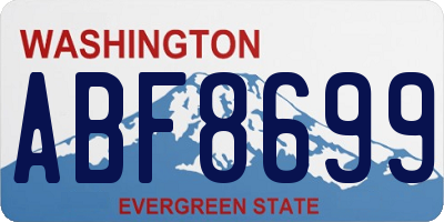 WA license plate ABF8699