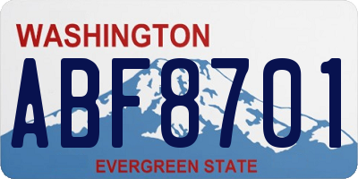WA license plate ABF8701