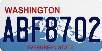WA license plate ABF8702
