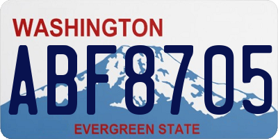 WA license plate ABF8705