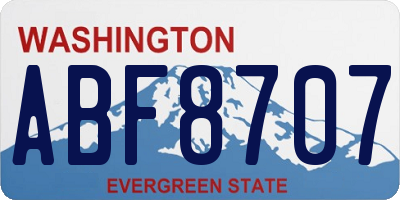 WA license plate ABF8707