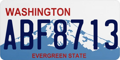 WA license plate ABF8713