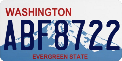 WA license plate ABF8722