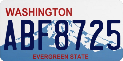 WA license plate ABF8725