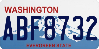 WA license plate ABF8732