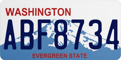 WA license plate ABF8734