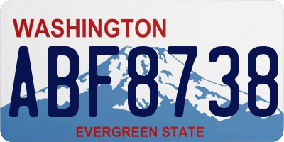 WA license plate ABF8738